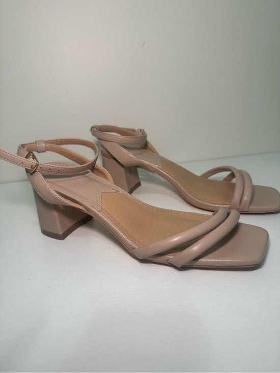 French Connection Shoes - French Connection-Nude Ankle-Strap Block Heel Sandals